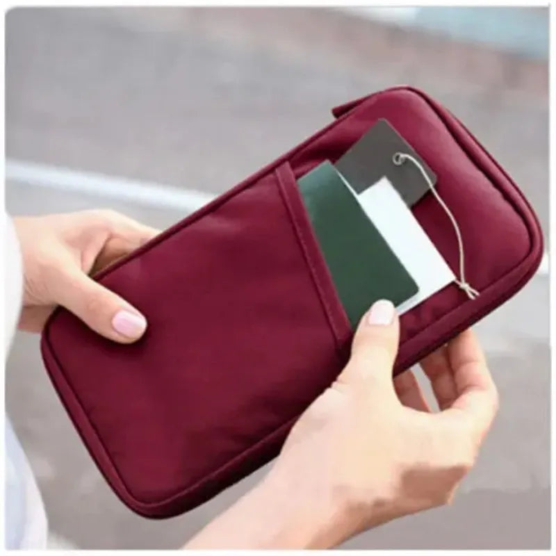 Travel Wallet Passport & Card Organizer – Multifunction Clutch Travel Passport Wallet Axl