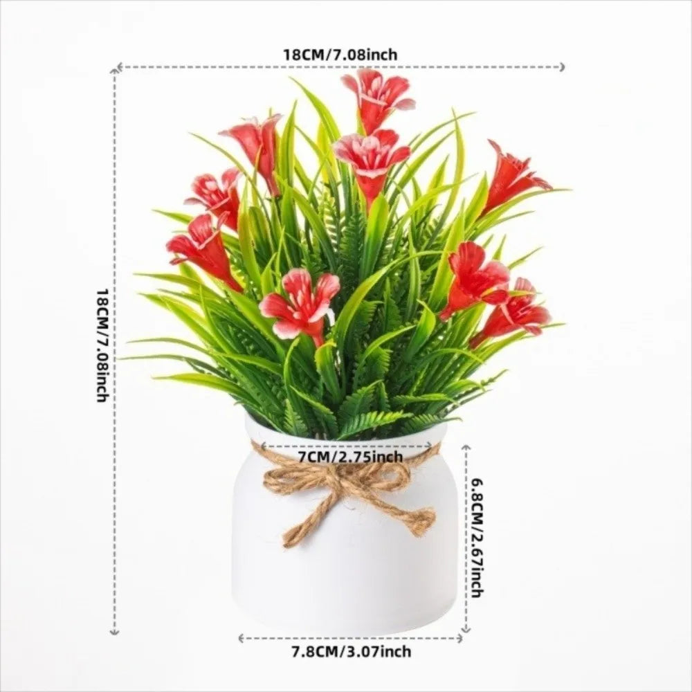 Mini Artificial Potted Flower Bonsai | Fake Plant Table Decor Artificial Potted Plant Axl