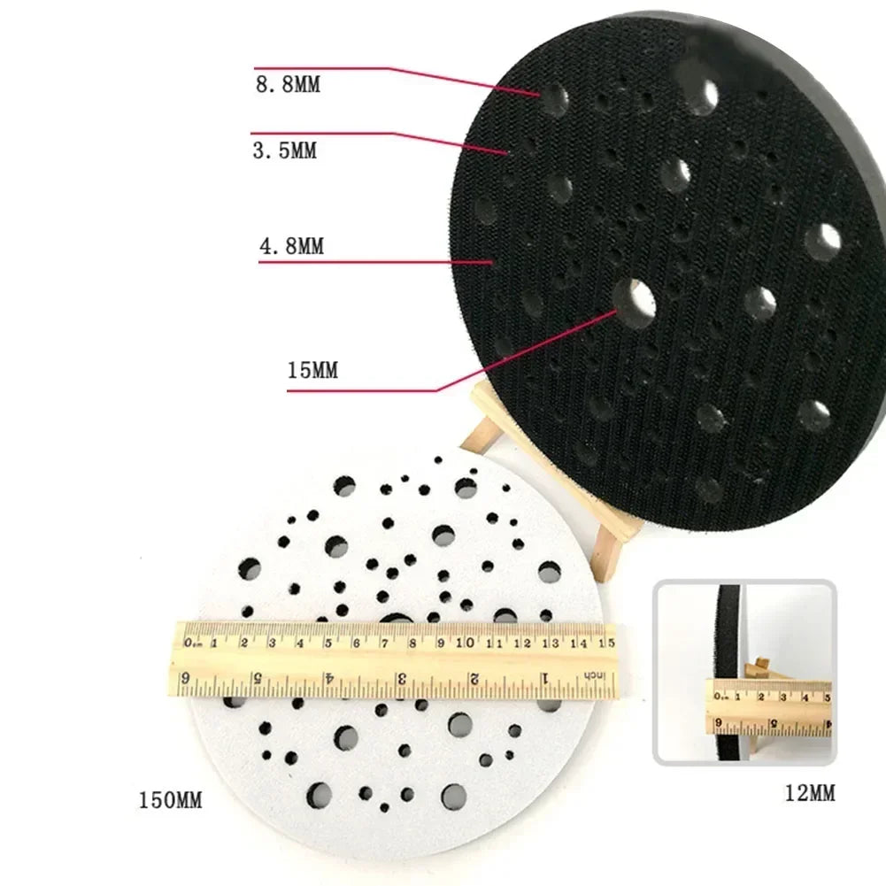 6" 150mm 70-Hole Soft Sponge Interface Pad | Hook & Loop Sander Orbital Sander Pad Axl