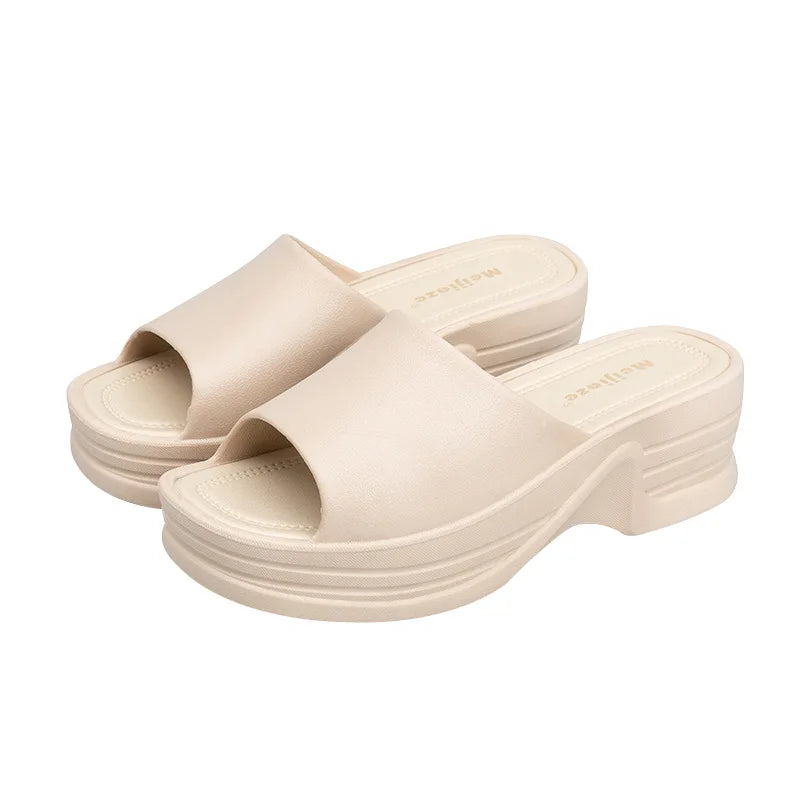 Women's Platform Wedge Mule Sandals – Summer Beach Slippers Platform Wedge Sandals Axl