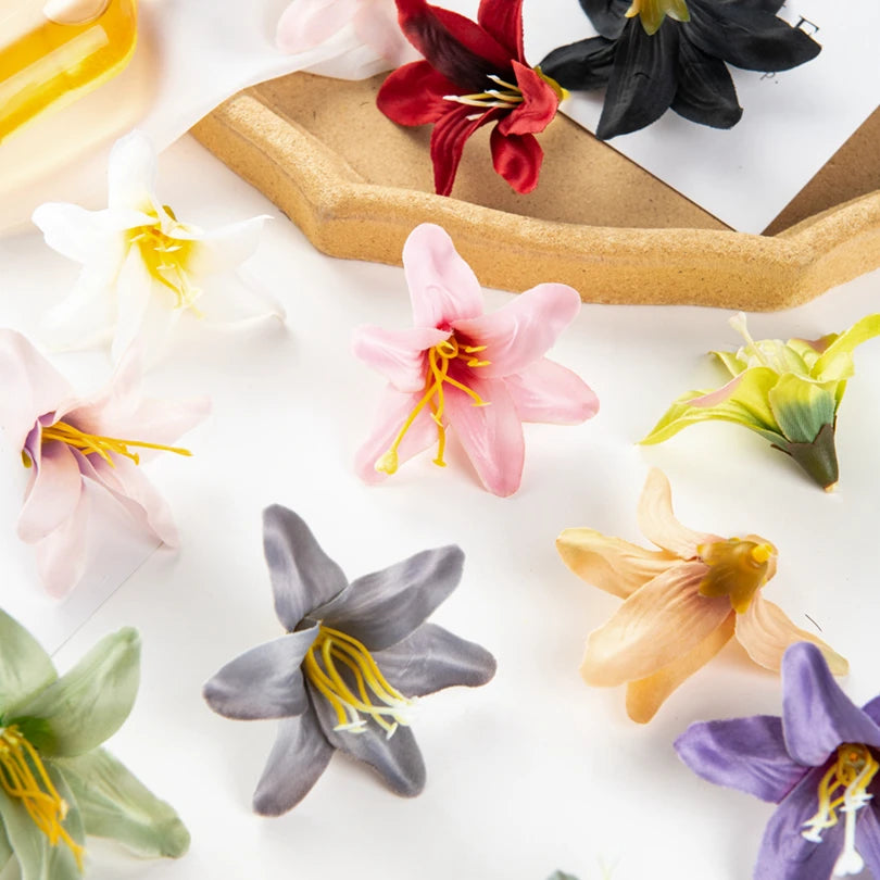 Silk Lily Artificial Flowers 10/20 Pcs – Wedding & Home Decor Artificial Silk Flowers Axl