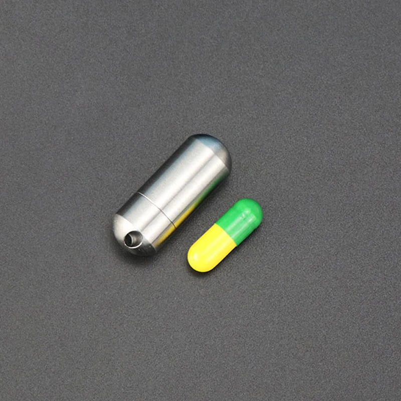 Stainless Steel Waterproof Pill Box – Mini EDC Capsule Case Pill Capsule Case Axl