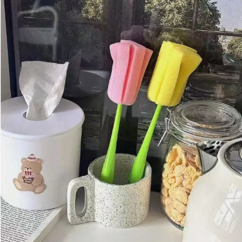 Tulip Long Handle Mug Cleaning Brush – Replaceable Sponge Head Mug Cleaning Brush Axl