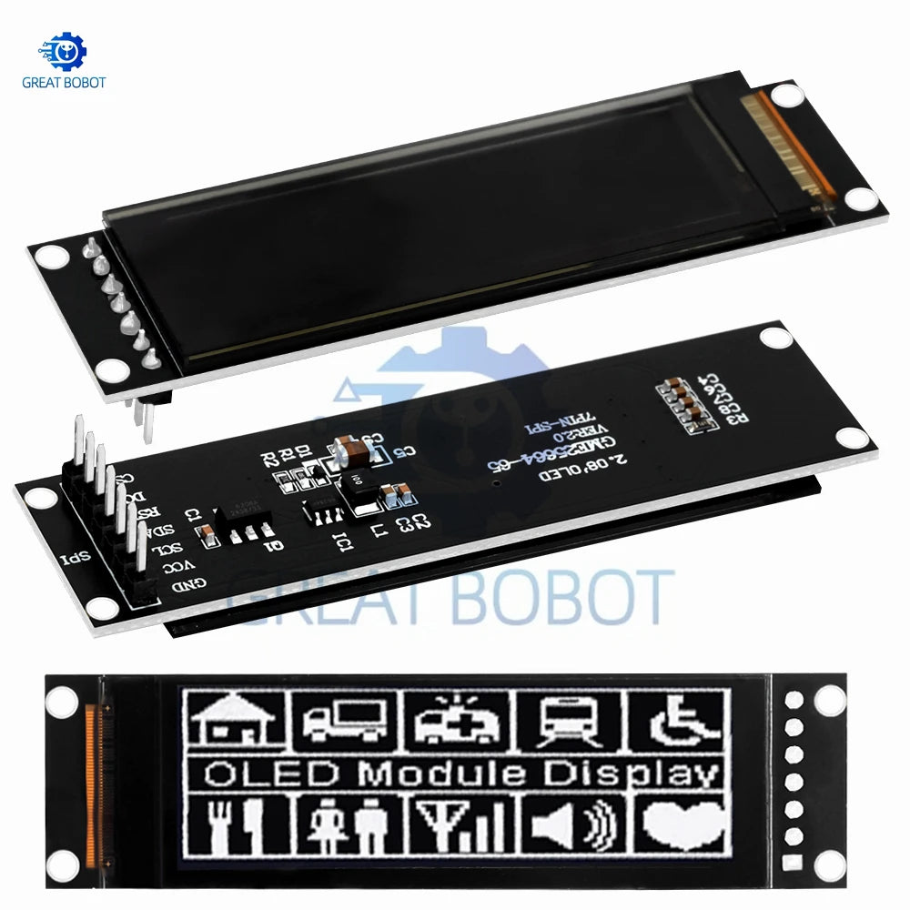2.08" OLED Display Module 256×64 SH1122 Controller White OLED Display Module Axl