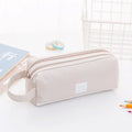 Large Capacity Pencil Pen Bag – Fabric Stationery Organizer Pencil Case Axl Grey