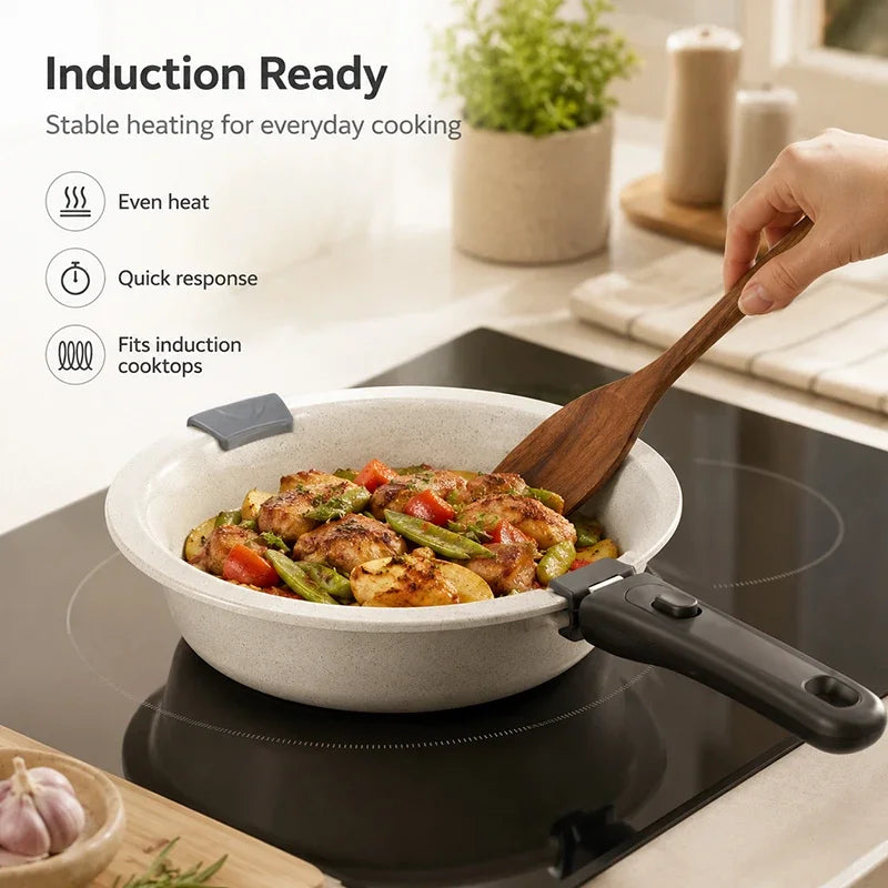 KEMORELA Korean Flying Saucer Pan – Ceramic Aluminum 30cm Ceramic Frying Pan Axl