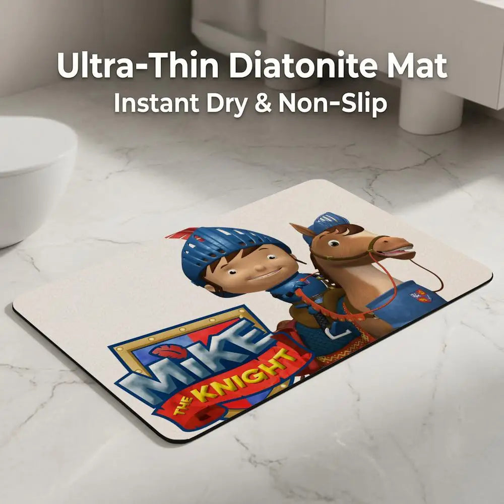 Cartoon Knight Diatomite Bath Mat – Quick Dry & Non-Slip Diatomite Bath Mat Axl