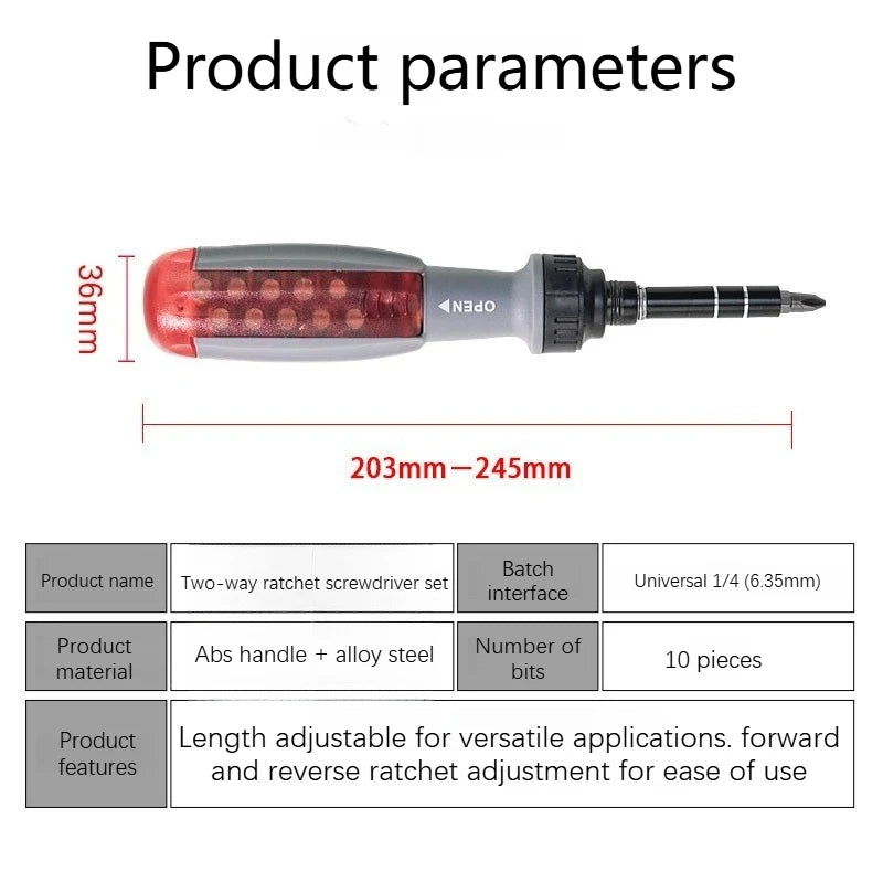 Multifunctional Ratchet Screwdriver Set – Telescopic Bit Driver Ratchet Screwdriver Set Axl