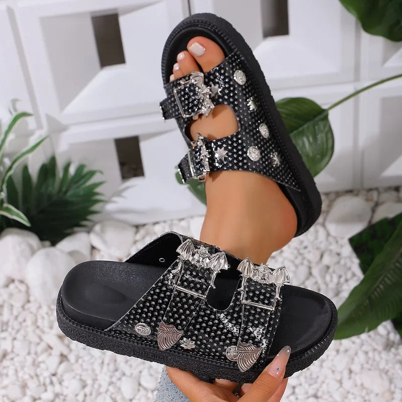 Women's Open Toe Buckle Strap Hollow Out Summer Sandals Women's Sandals Axl