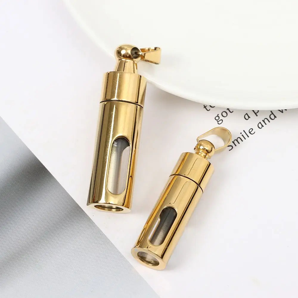 Glass Vial Pendant Necklace – DIY Keepsake Wishing Bottle Vial Pendant Charm Axl