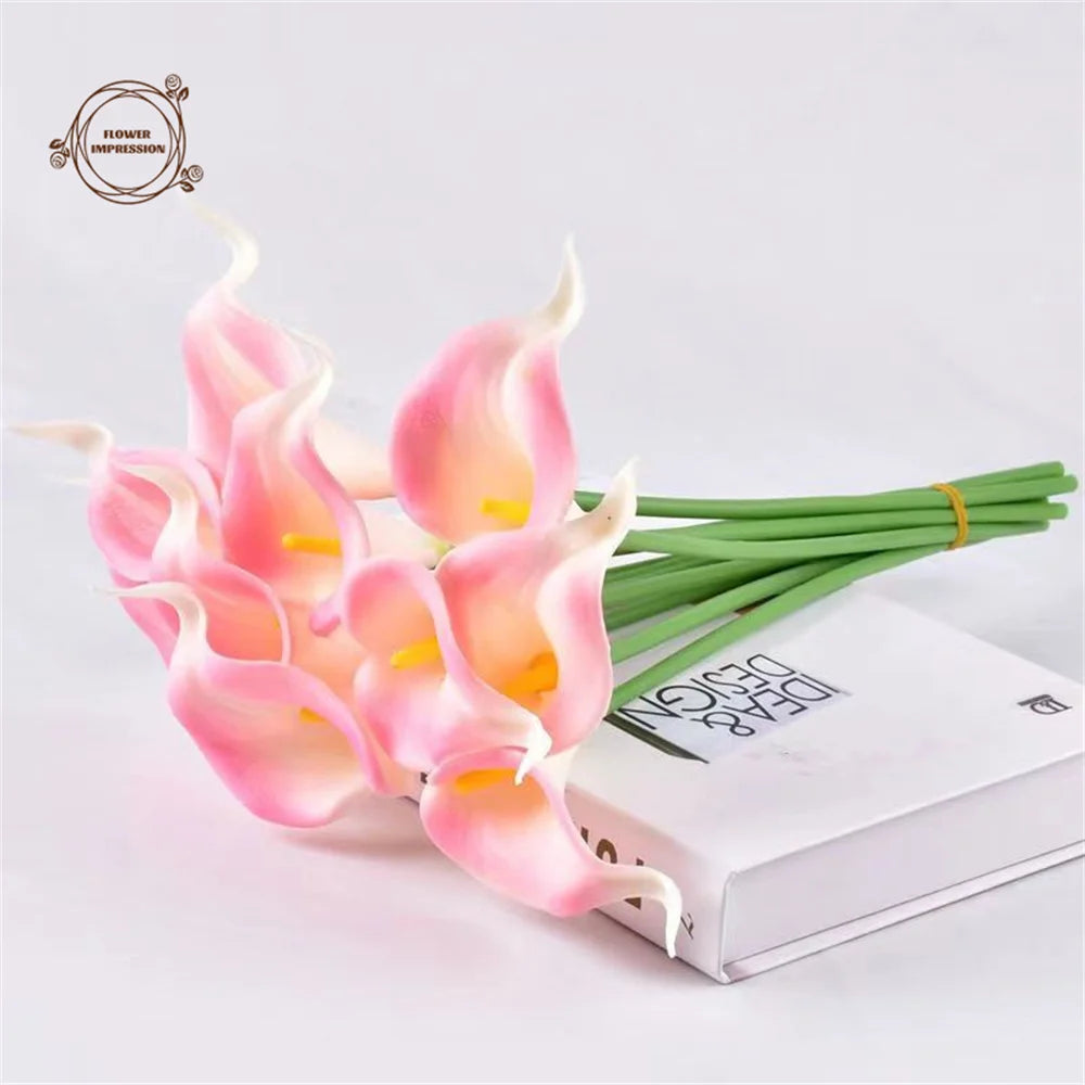 10 Artificial Calla Lily Flowers – Wedding & Home Décor Set Artificial Flowers Axl Pink