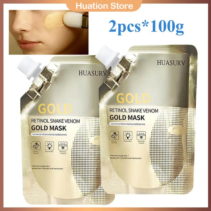 Retinol Snake Venom Peptide Gold Peel Mask 2×100g Gold Peel Mask Axl