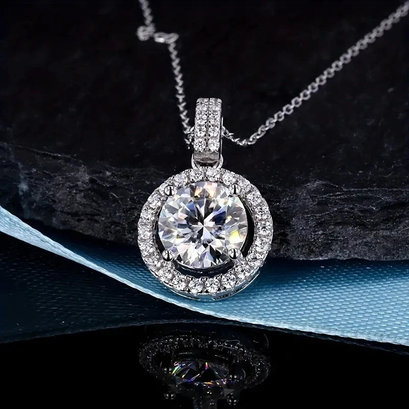 Huitan CZ Pendant Necklace – Crystal Wedding Jewelry for Women Pendant Necklace Axl XL1073 45cm