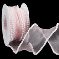 White Pearl Edge Sheer Wired Ribbon 40mm x 4.5m | Craft Ribbon Craft Ribbon Axl AECH04-17966