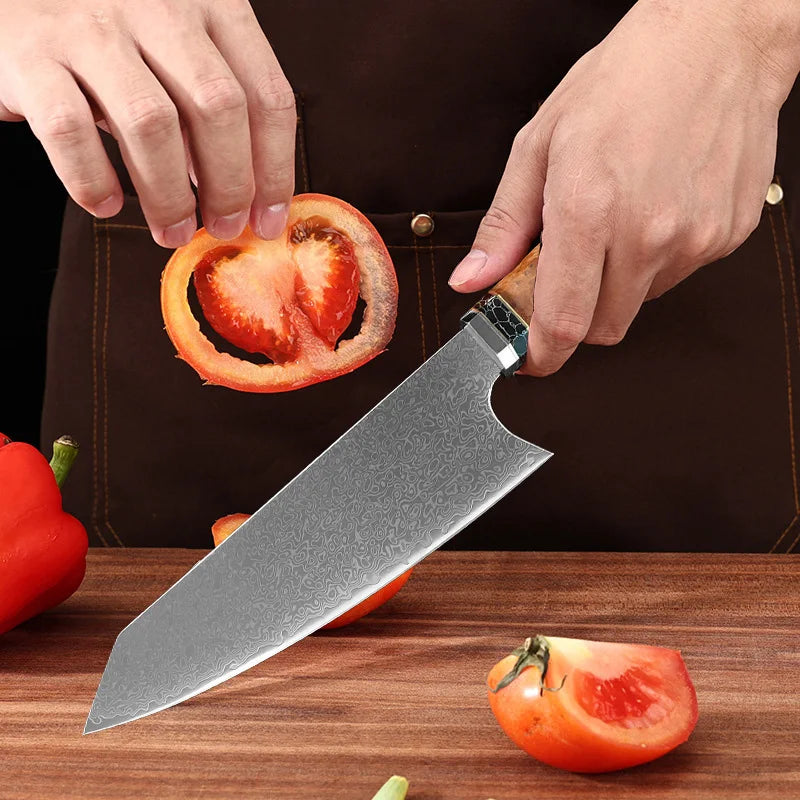InLeung 67-Layer Damascus VG10 Japanese Chef Knife – 20.5cm Damascus Chef Knife Axl
