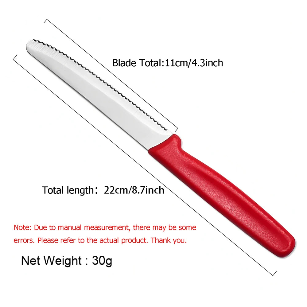 Serrated Steak Knife Set 1/4/8 Pcs – Sharp Steel Dinner Knives Steak Knife Set Axl Knife-Red-1PC