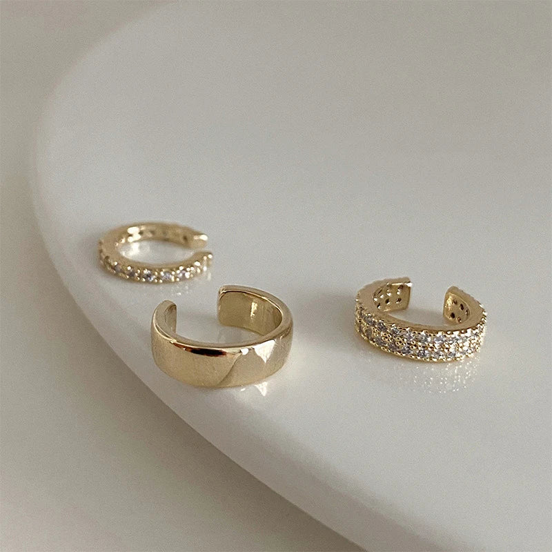 Zircon Clip-On Ear Cuff Earrings – No Piercing Cartilage Style Clip-On Earrings Axl