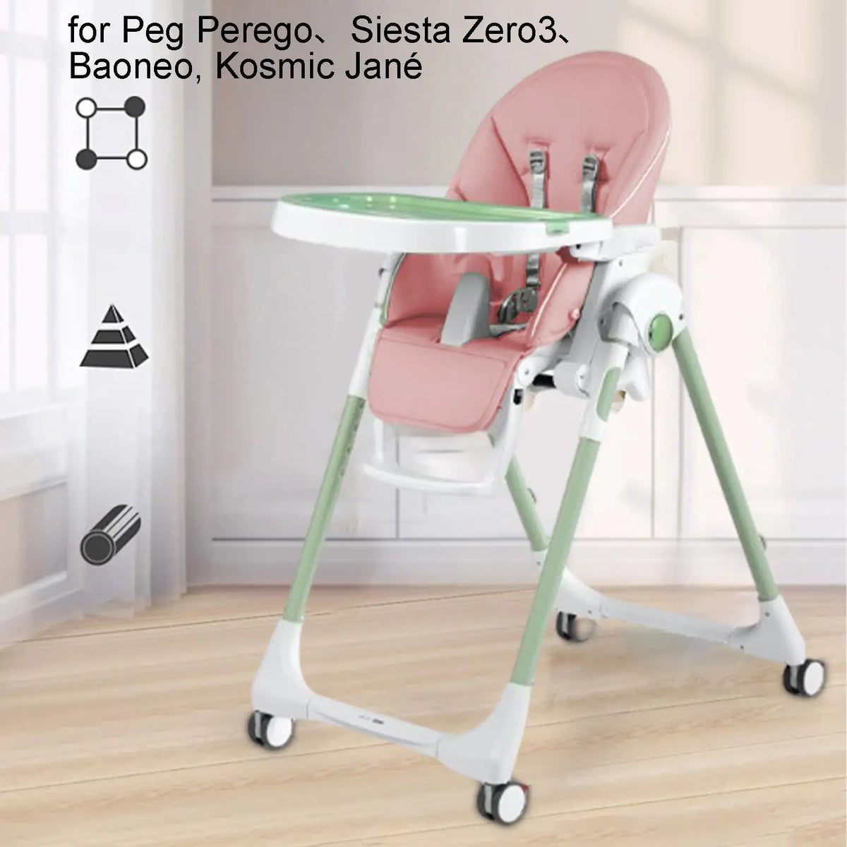 Kids High Chair Cushion – PU Leather Padded Seat Cover High Chair Cushion Axl