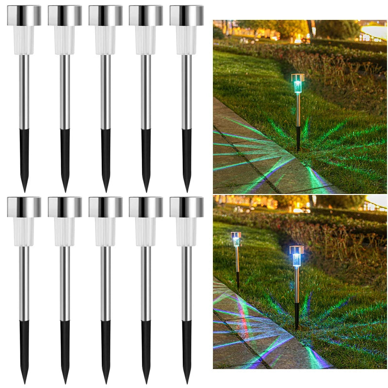 Solar Pathway Lights 12-Pack – Waterproof LED Garden Stake Lamps Solar Garden Lights Axl 10pcs Color-A