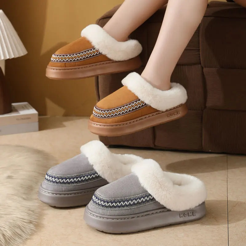Winter Plush Slip-On Slippers – Warm Indoor Outdoor House Shoes Winter Plush Slippers Axl