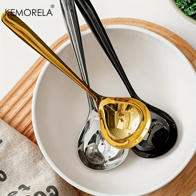 KEMORELA 304 Stainless Steel Gravy Ladle & Sauce Spoon 8.1" Kitchen Serving Spoon Axl