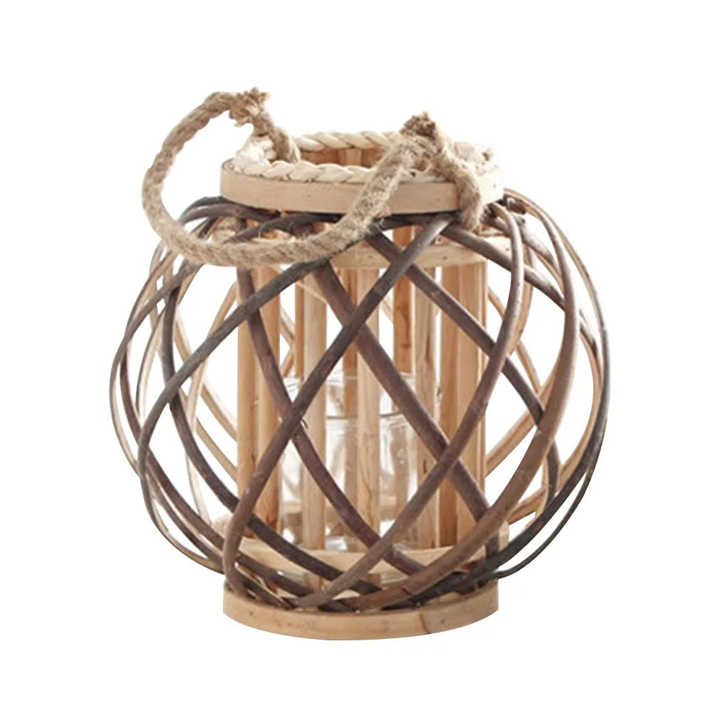 Vintage Wicker Lantern Tealight Candle Holder | Boho Home Decor Candle Lantern Holder Axl