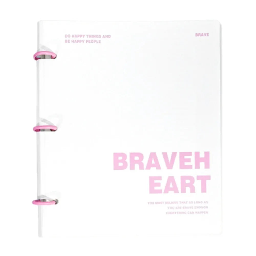 3-Ring Waterproof Loose-Leaf Binder Folder + 200 Lined Sheets Loose-Leaf Binder Axl Only Pink Shell B