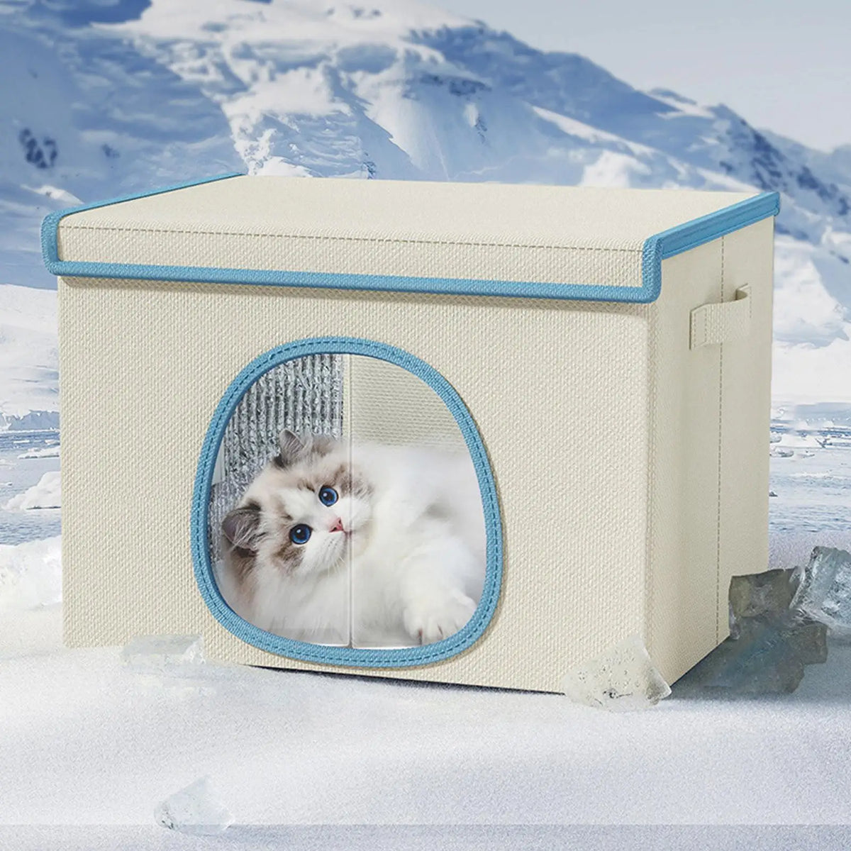 Cooling Cat House & Dog Nest with 6 Ice Packs | Indoor & Outdoor Cooling Pet House Axl