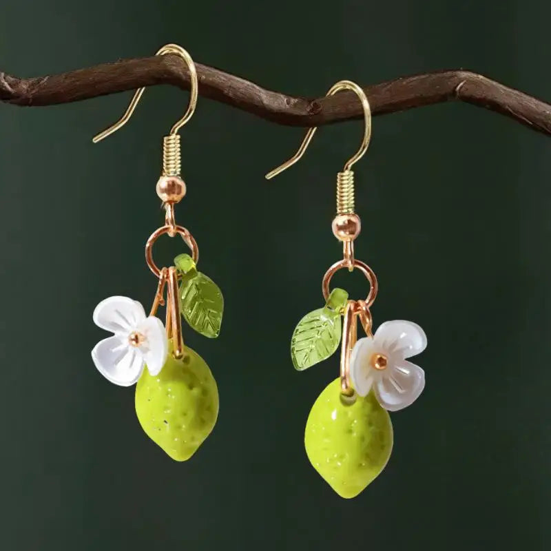 Lemon Tassel Drop Earrings – Bohemian Fruit Dangle Jewelry Dangle Earrings Axl A6