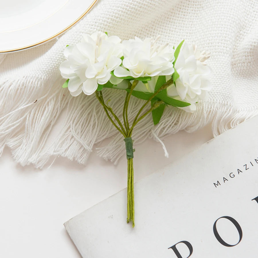 Artificial Silk Carnation Bouquet – Colorful Wedding & Home Decor Artificial Flower Bouquet Axl Milky White 1 pc