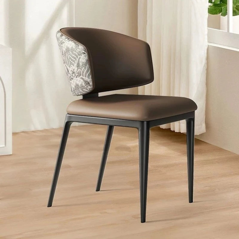 Minimalist Modern Dining Chair – Nordic Leather & Metal Frame Dining Chair Axl