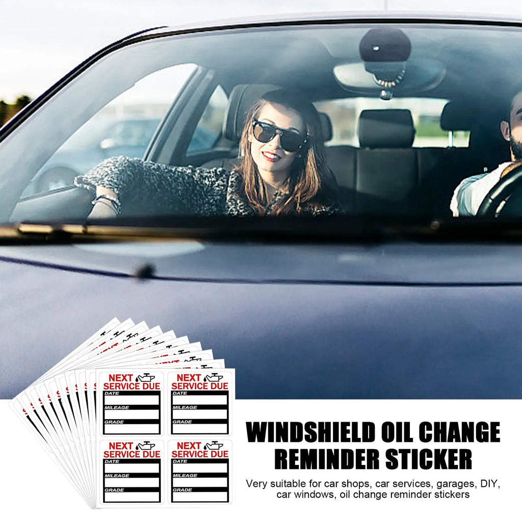 Oil Change Reminder Stickers 40 Pack – Car & Motorcycle Window Vehicle Reminder Stickers Axl