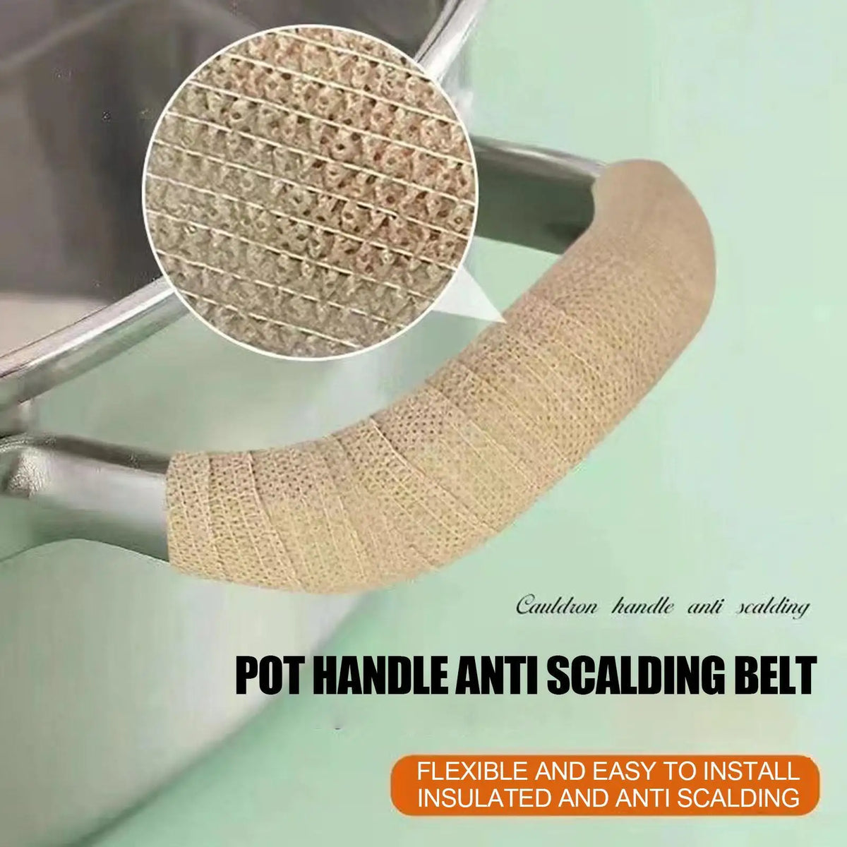 Heat-Resistant Pot Handle Wrap Tape – Non-Slip Self-Adhesive Cookware Handle Wrap Axl
