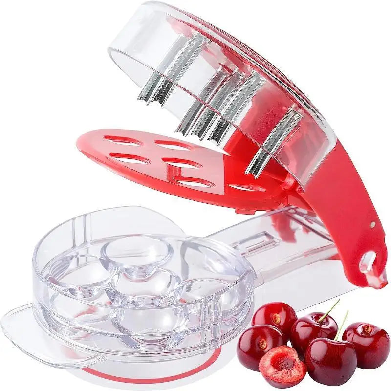 6-Slot Cherry Pitter Tool – Fast Pit Removal, Food Grade Cherry Pitter Tool Axl 1Pc