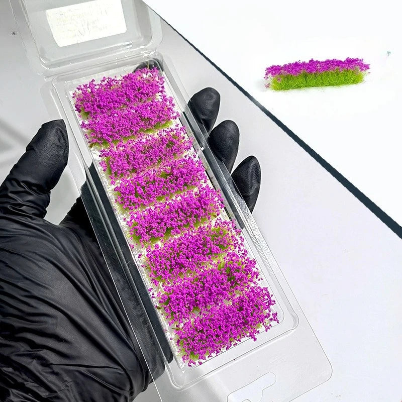 8Pcs Mini Faux Flower & Grass Clusters | Micro Landscape Decor Artificial Plant Decor Axl C