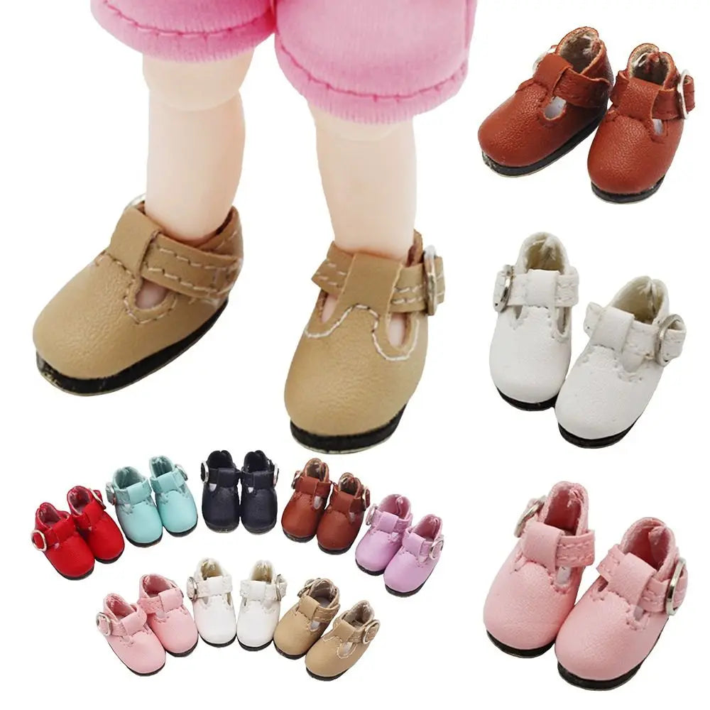 BJD Doll PU Leather T-Bar Sandals | 1/6 Scale Mini Shoes Doll Shoe Accessory Axl