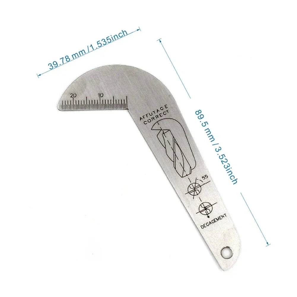 118° Double-Sided Drill Gauge – Stainless Steel Measuring Tool Drill Measuring Gauge Axl