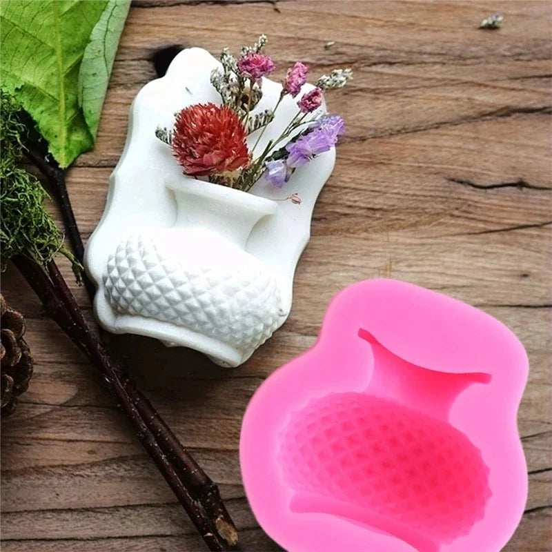 Flower Vase 3D Silicone Mold – Fondant, Chocolate & Soap Silicone Baking Mold Axl