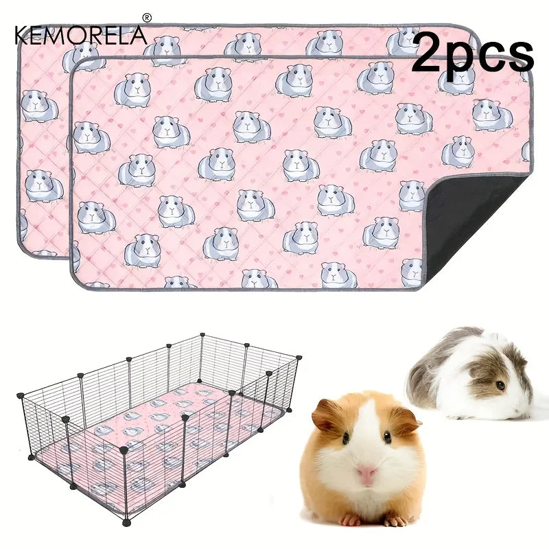 Washable Pet Pee Pads – Pink Hamster Print Non-Slip Mat 1/2 PCS Pet Pee Pad Mat Axl 2PCS