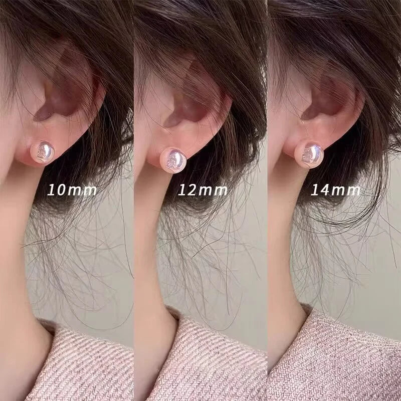 Pink Imitation Pearl Stud Earrings – Elegant Women's Jewelry Pearl Stud Earrings Axl