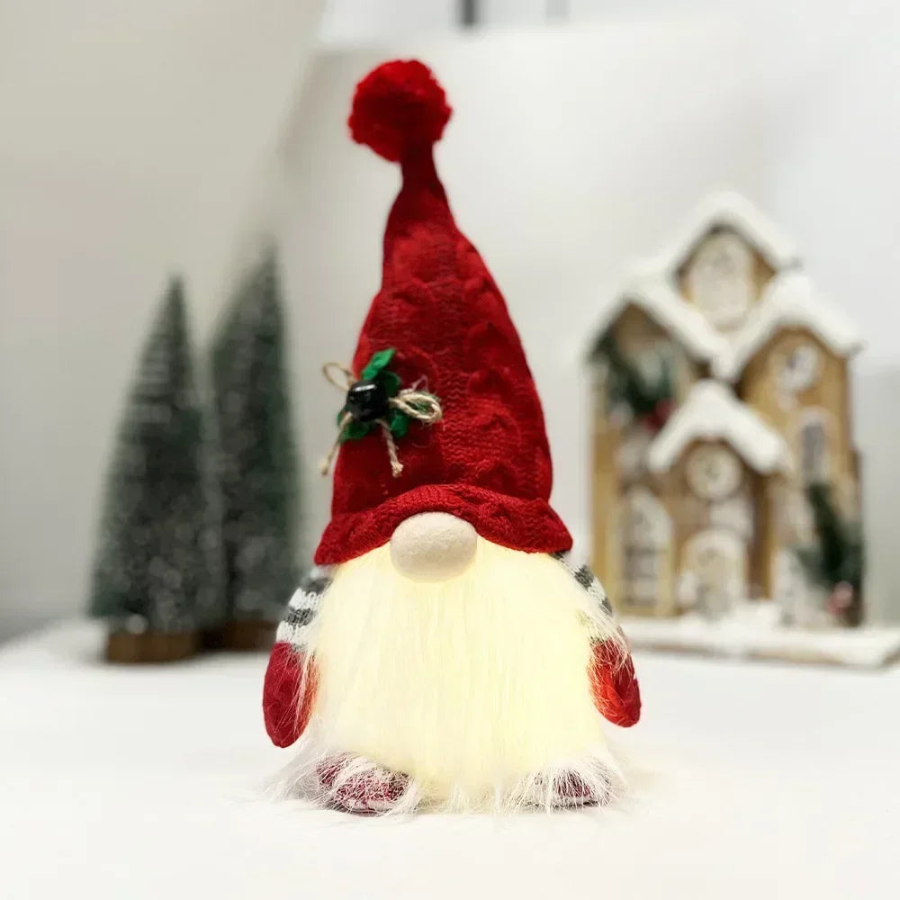 Santa Gnome Christmas Ornament – Lantern Dwarf Knitted Hat Doll Christmas Gnome Ornament Axl