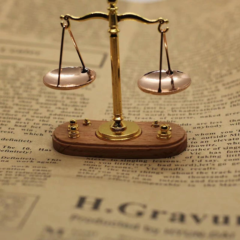 Mini Vintage Balance Scale Ornament – Antique Justice Scale Decor Miniature Scale Ornament Axl Default Title