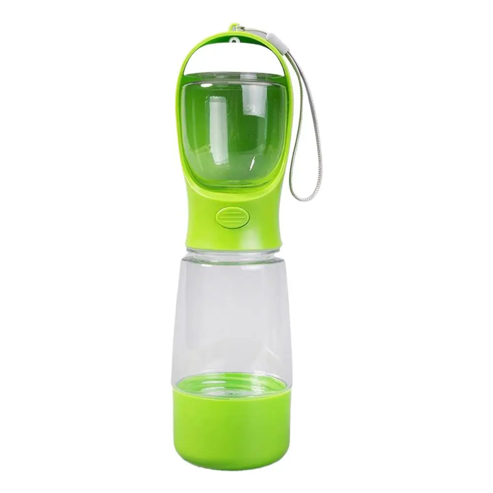 3-in-1 Portable Dog Water Bottle with Food & Waste Bag Holder Pet Travel Bottle Axl Green