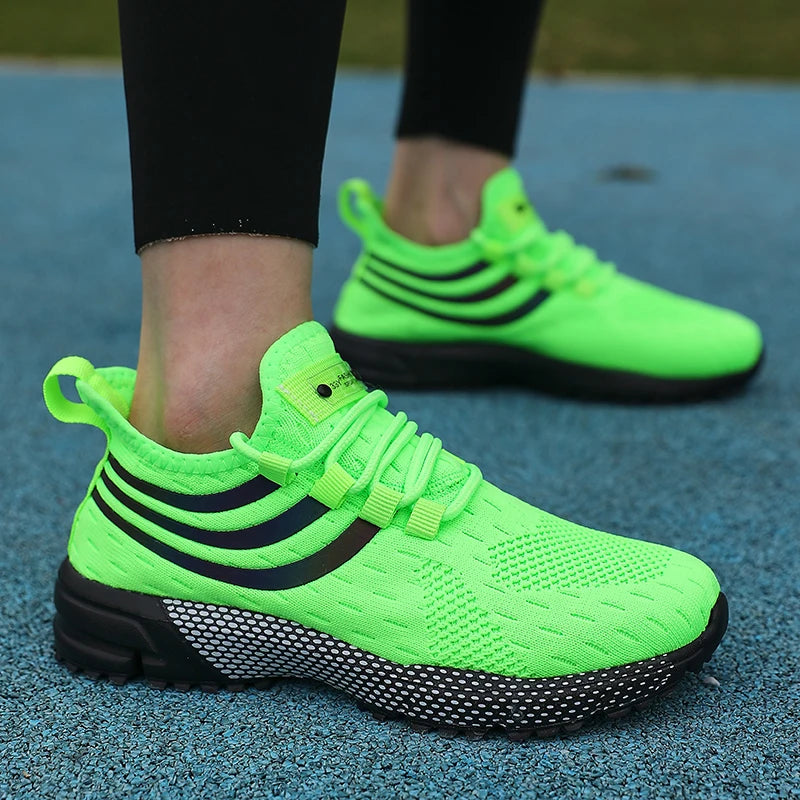 AZGB Women's Athletic Sneakers – Knit Mesh & Reflective Stripe Women's Athletic Sneakers Axl
