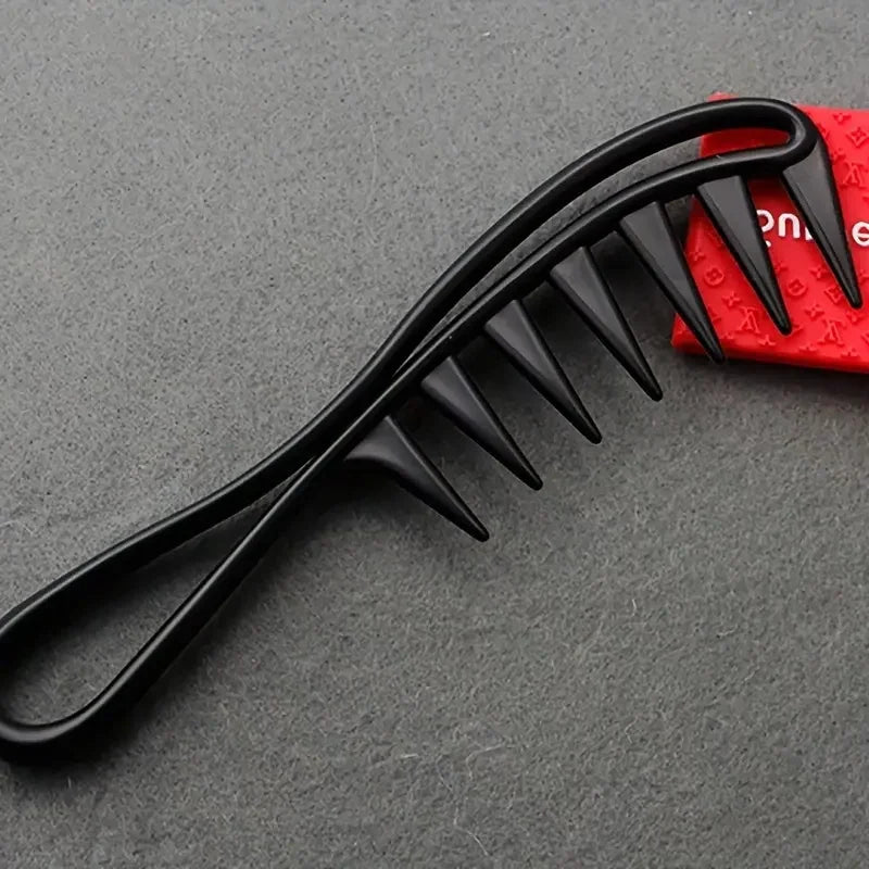 Wide-Tooth Scalp Massage Comb – Men's Black Plastic Hair Comb Hair Comb Axl