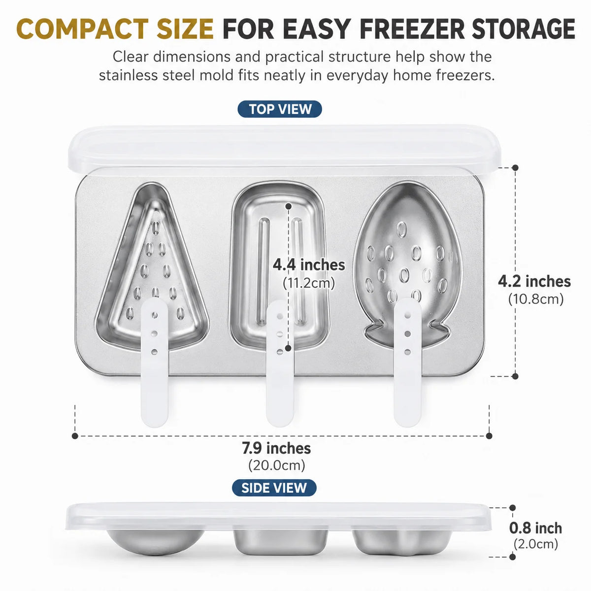 Stainless Steel Popsicle Molds – DIY Ice Cream Maker with Lids Popsicle Mold Set Axl