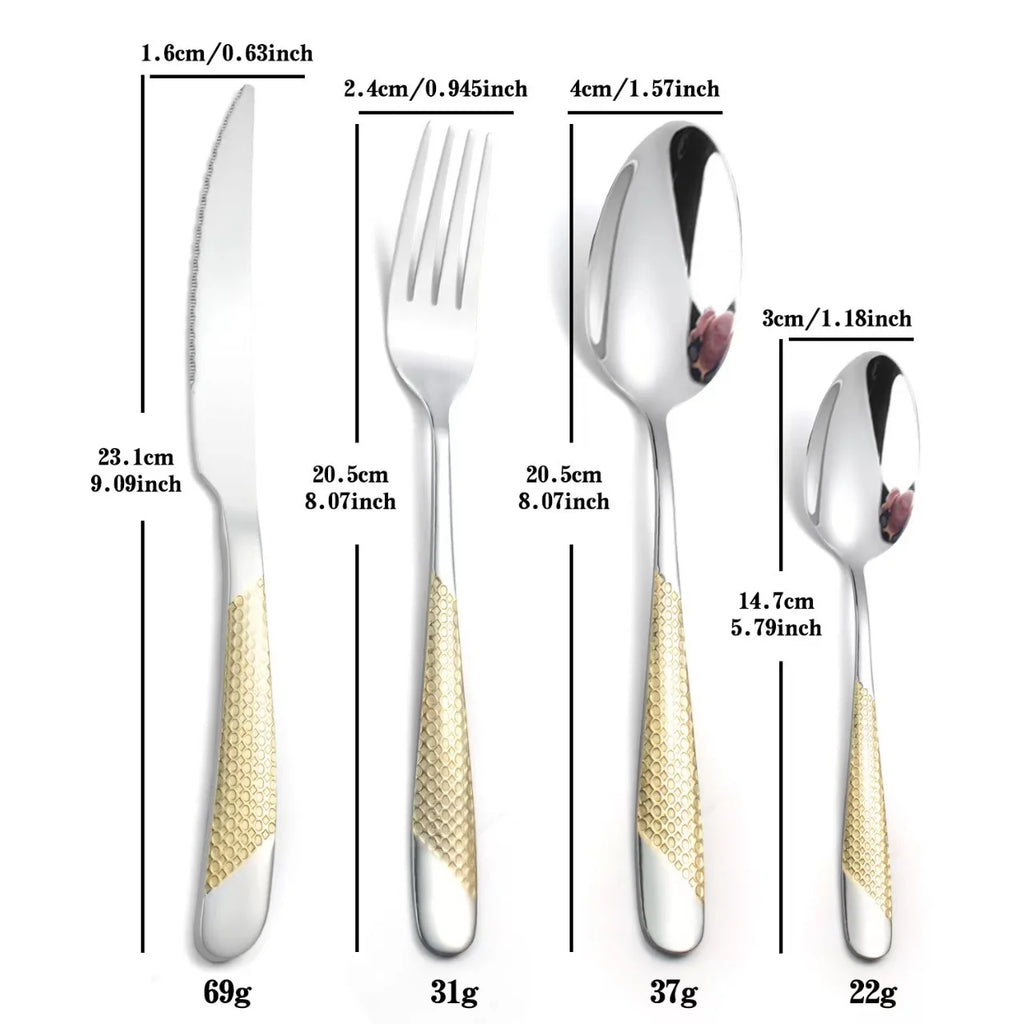 24-Piece Stainless Steel Cutlery Set – Knife Fork Spoon Gift Box Flatware Set Axl
