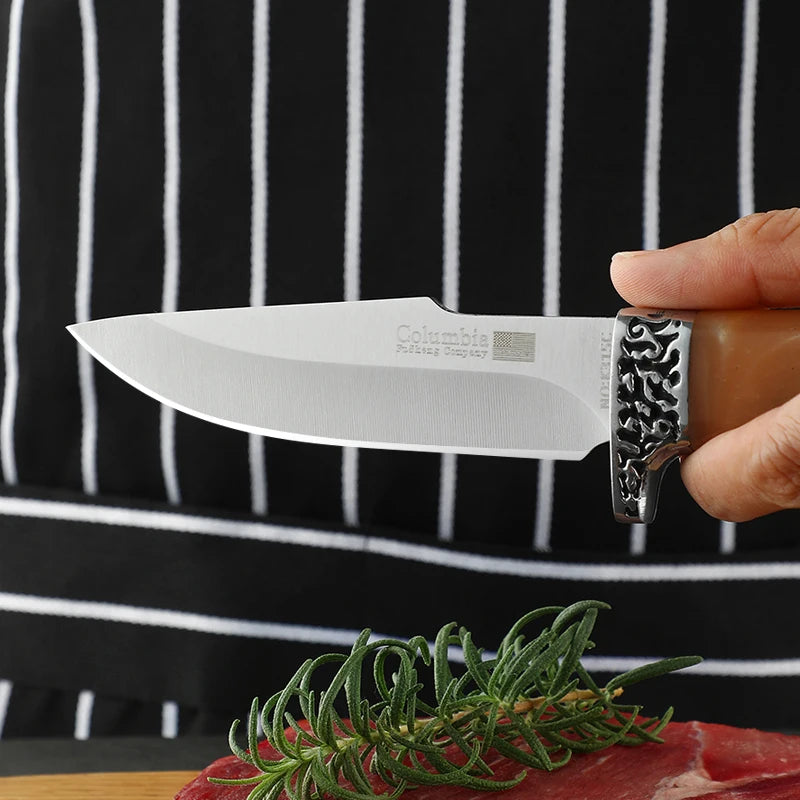 4" Meat Cleaver Boning Knife – Colored Wood Handle Fixed Blade Fixed Blade Knife Axl