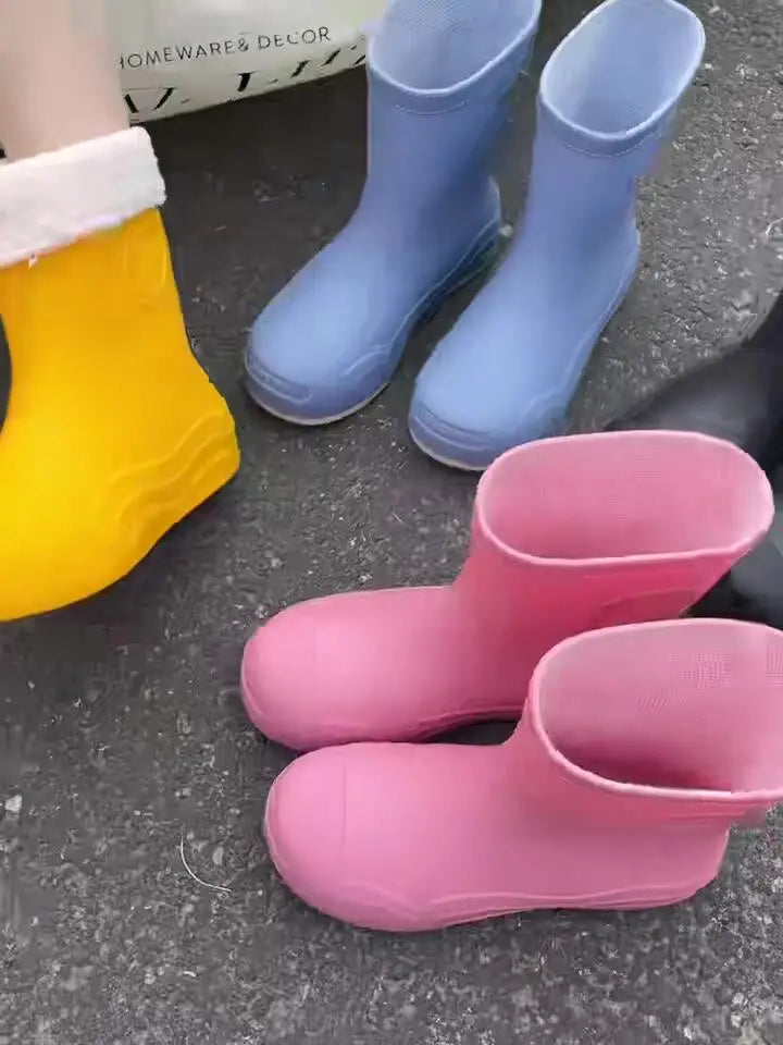 Lorilury Women's Waterproof EVA Ankle Rain Boots Slip-On Ankle Rain Boots Axl