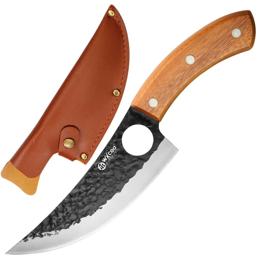 WXCOO Handmade Stainless Steel Chef & Boning Knife with Cover Chef Boning Knife Axl Boning Knife